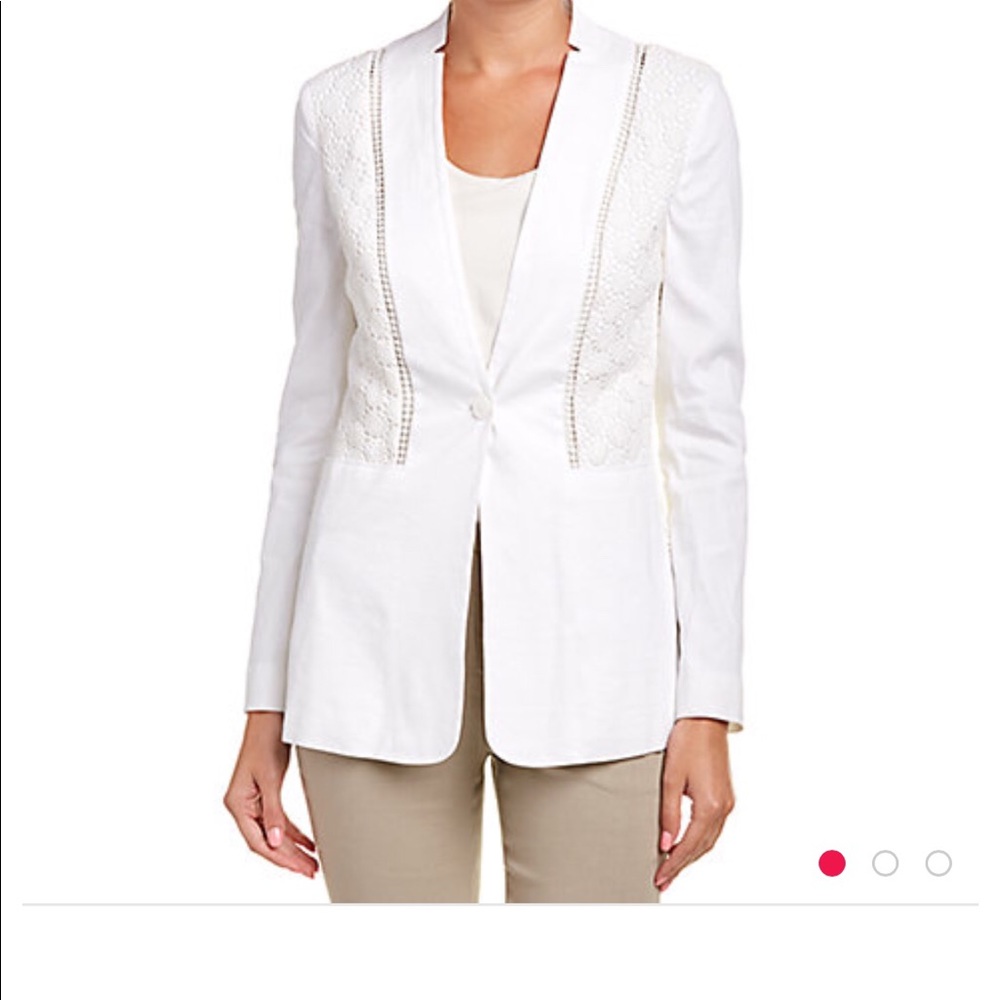Elie Tahari White‎ Linen BlazerSize4 NWT$449Retail